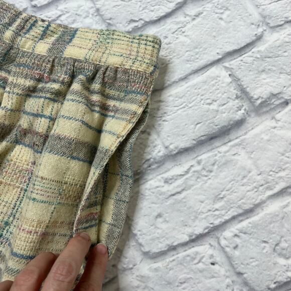 Vintage Diane Von Furstenberg Plaid Skirt Size 14 Wool Blend Beige Pleated Midi - Picture 4 of 8